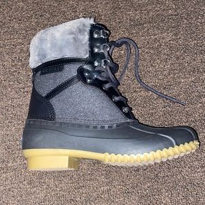 New Tommy Hilfiger Dark Gray Fabric Boots